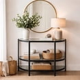 thumbnail image 4 of Sofa Console Table- 36 Inch Glass Top- 1 Open Shelf- Black Iron, 4 of 8