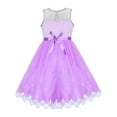 thumbnail image 2 of Flower Girls Dress Purple Lace Belted Wedding Party 12 Years, 2 of 7
