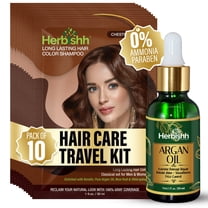 Herbishh Chestnut Brown Color Shampoo for Gray Hair, Hair Dye Shampoo 3 in 1, 100% Grey Coverage for Men & Women, Long-lasting & Travel-friendly, Ammonia-free, 30 ml (Pack of 10)