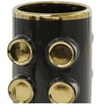 thumbnail image 4 of CosmoLiving by Cosmopolitan 13"W, 11"H Black Ceramic Vase with Gold Circle Accents, Set of 2, 4 of 9
