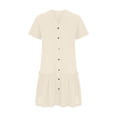 thumbnail image 4 of Robes pour Femmes 2024 Été Surdimensionné Vacances Couleur Unie Manches Courtes Fête Plage Robe 50 % de Réduction!, 4 of 8