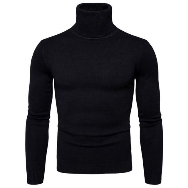 Suéter de cuello alto para hombre Suéter ajustado coreano con solapa Suéter de lana versátil para hombre con base gruesa