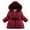 Burgundy B, variant on LYMAYTER Kids Girls Hood Jacket Toddler Medium-Length Snowsuit Outerwear Baby Thick Windproof Coat for 1-5 Years