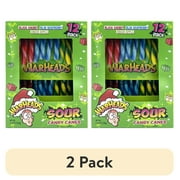 (2 pack) Flix Candy Warheads Sour Christmas Candy Canes, Peanut & Gluten-Free, 12 Variety Pack