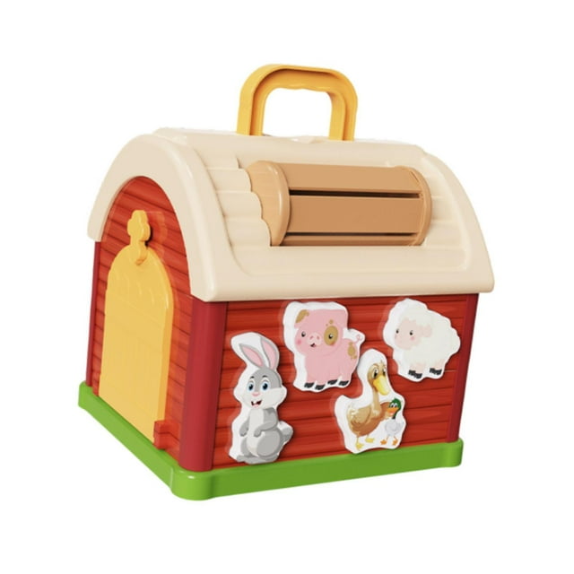 BELOVING Activity Cube Shape Sorter Box Farm Animal Pairing Learning Toy Sensory Toy Fine
