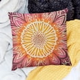 thumbnail image 2 of SHANXI Flower Zipper Throw Pillow Covers Floral Bohemian Abstract Artistic Mandala Geometric Pattern Pink Yellow Velvet Comfortable Ornaments Patio Room 22x22in, 2 of 5
