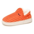 thumbnail image 6 of Hinvhai Women Ankle Bootie Slipper Plush Warm Indoor Outdoor Shoes Comfy Fleece Lined Memory Foam Slipper with Anti-Slip Sole Orange 44, 6 of 6