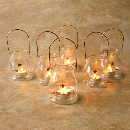 make a wish glass tea light lanterns set of 6 candle make a wish glass tea light lanterns set of 6 candle