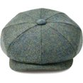 thumbnail image 3 of ORUYROP Men's 8 Panel Wool Blend Newsboy Flat Cap Herringbone Tweed Hat, 3 of 7