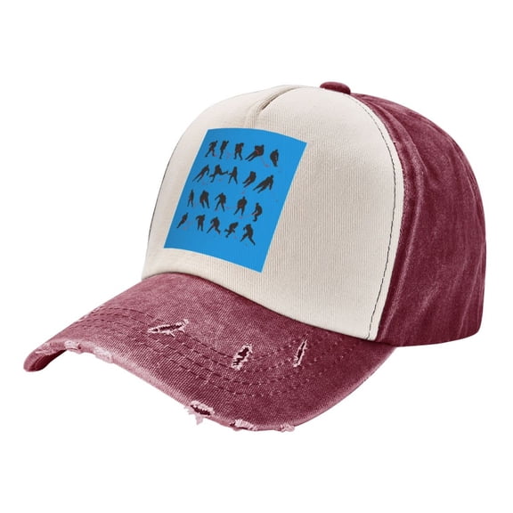 Ice Hockey Distressed Baseball Cap Dad Hats for Men Women Vintage Trucker Hat Low Profile Ball Caps