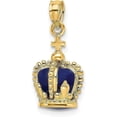 thumbnail image 4 of 14K Yellow Gold 3-D w/Enamel Crown w/Cross On Top Charm - 20.9mm, 4 of 7