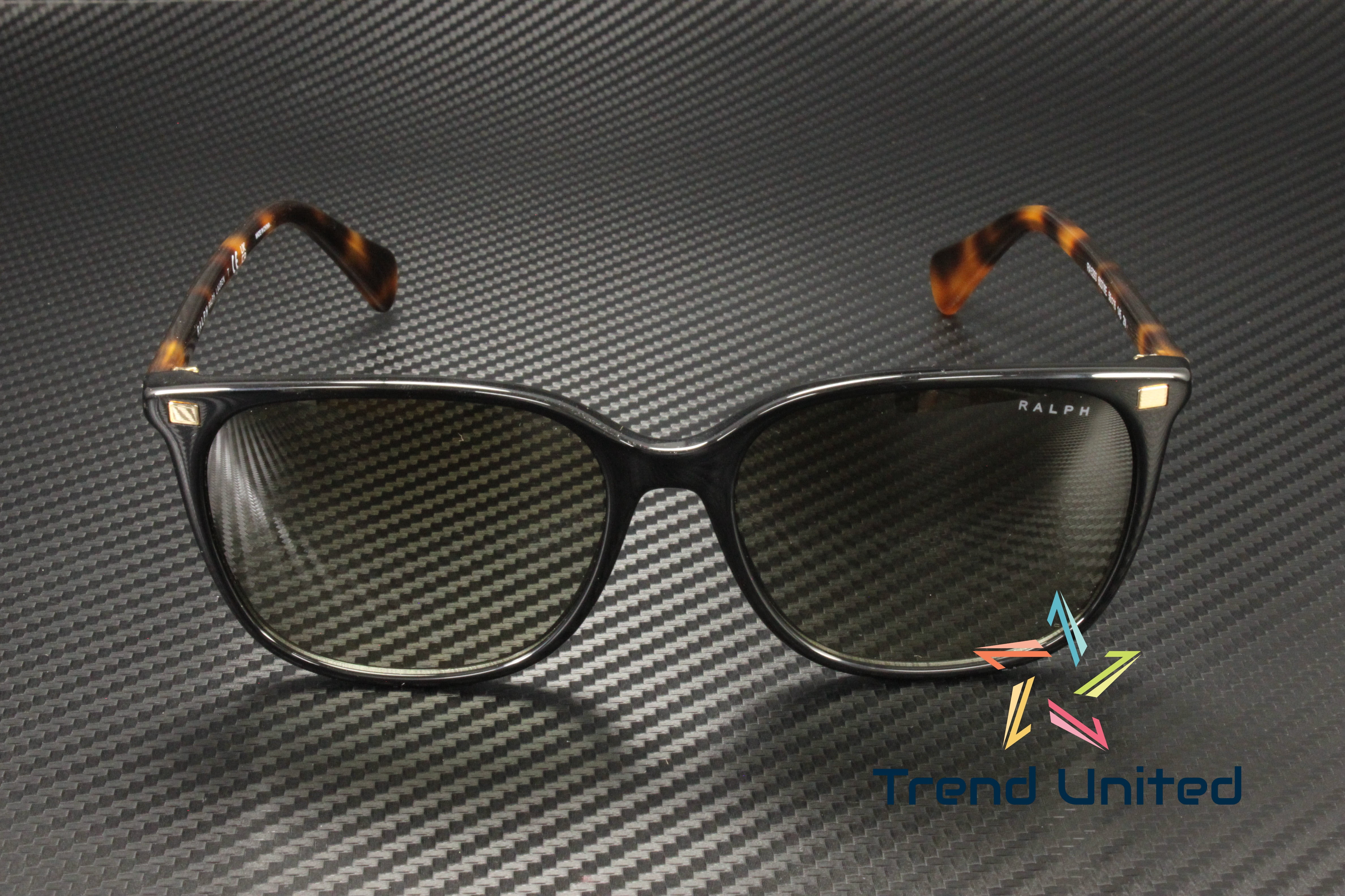 Ralph Lauren RA 5293 Plastic Womens Square Sunglasses Shiny Black 56mm Adult