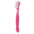 thumbnail image 4 of Denture Toothbrush, Soft Hair False Teeth Cleaning Brush Double Sided Dirt Removal Safe Professional  For Home Travel Pink, 4 of 8