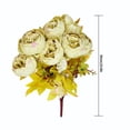 thumbnail image 2 of Ramo de flores de peonía artificial Oficina en casa Decoración floral falsa Boda Ramo de flores de seda, Camafeo verde Marrón Inevent HA7181-06B, 2 of 6