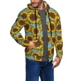 thumbnail image 2 of Kdxio Sunflowers Print Men Hoodies Casual Hoodies for Men with Zip Pockets Full Zip Long Sleeve Sweatshirt Sports Hooded Jacket-X-Large, 2 of 5