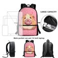 thumbnail image 4 of Jeiento Pink Hamster Backpack with Lunch Box for Kids Age 8-10 3 in 1 Primary School Book Bags 4th Grade with Pen Box Lunch Bag Set Cute Children School Bag and Lunchbox, 4 of 7