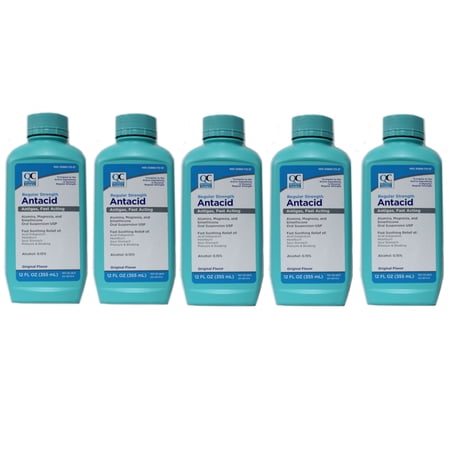 5 Pack Quality Choice Antacid Regular Strength Mylanta Antigas 12 Oz Each