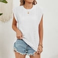 thumbnail image 2 of HBFAGFB Débardeurs pour Femmes Décontracté Été Col Rond Sans Manches Simple Polyvalent Blouse Blanche Taille g, 2 of 8