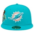 thumbnail image 2 of Men's New Era  Aqua Miami Dolphins Group Chat 59FIFTY Fitted Hat, 2 of 5