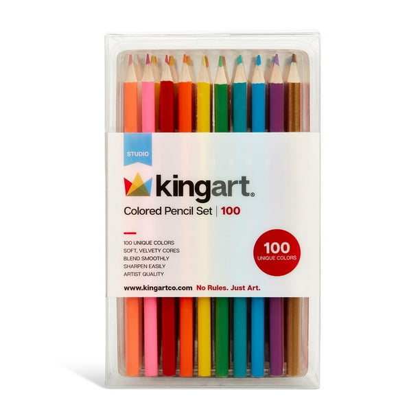 KINGART® Studio Colored Pencils, Set of 100 Unique Colors