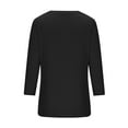 thumbnail image 5 of Inleife Womens Shirts Clearance Women's Fashionable Solid Round Neck 3/4 Sleeves Casual T-Shirt Tops Blouses, 5 of 6