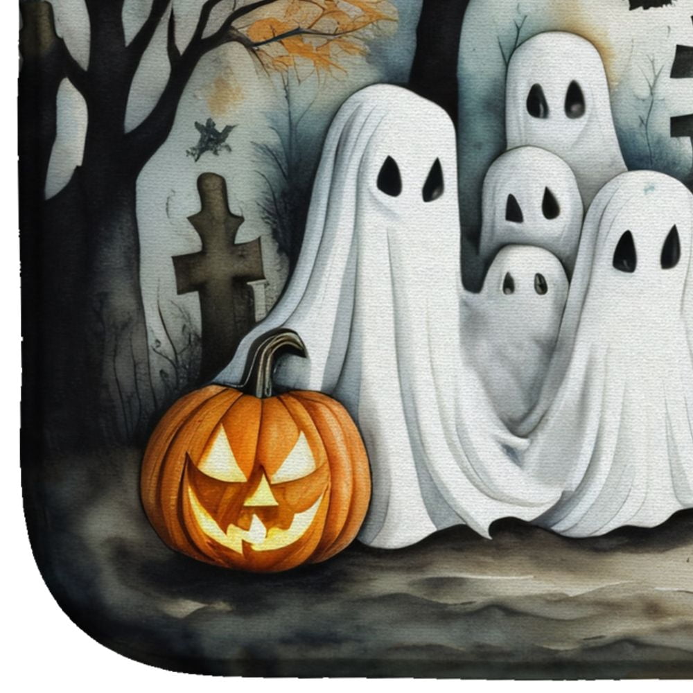 Halloween Dish Drying Mat 14x22 Inch with Water-Absorbent Polyester for Kitchen Counter