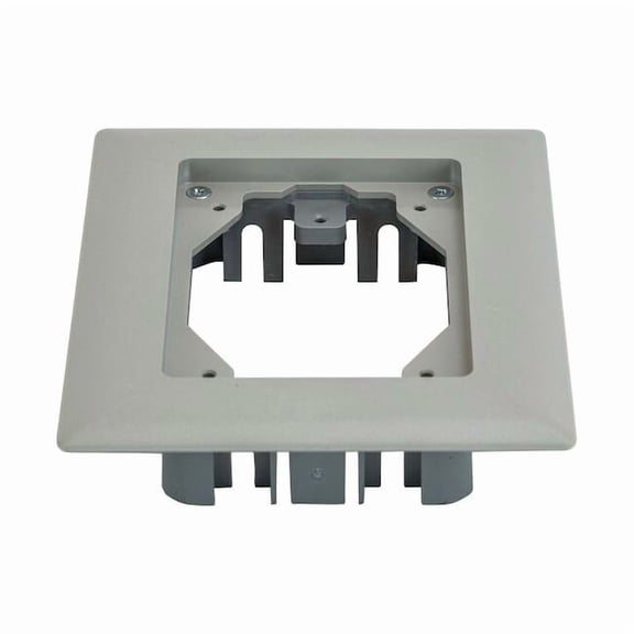 Hubbell Wiring Systems PFBRFGY1 Plastic 1-Gang Flush Rectangular Non-Metallic Carpet Flange, 4-7/8" Width x 6" Height, Gray