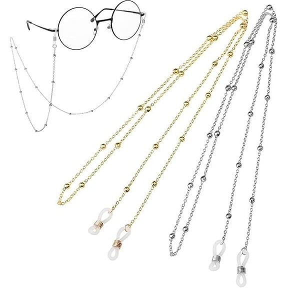 LOLIPPYY 3PCS Glasses Beaded Lanyard: Eyeglass Chains String Holder Glasses Strap Eyewear Cord Lanyard for Women and Girls Sunglasses