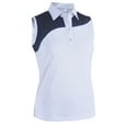 thumbnail image 1 of Monterey Club Women's Galaxy Contrast Block Sleeveless Golf Polo Shirt #2479, 1 of 2