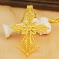 thumbnail image 5 of Ethiopian Cross Pendant Twisted Chain for Man,African Wedding Party 14K Yellow Gold Eritrea Jewelry Cross Gift, 5 of 6