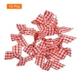 thumbnail image 3 of 10Pcs Mini Gingham Ribbon Bow 1.5" Checkered Fabric Satin Ribbon Bows for Craft Red and White, 3 of 6