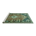 thumbnail image 2 of Ahgly Company Machine Washable Indoor Rectangle Persian Turquoise Blue Traditional Area Rugs, 7' x 9', 2 of 4