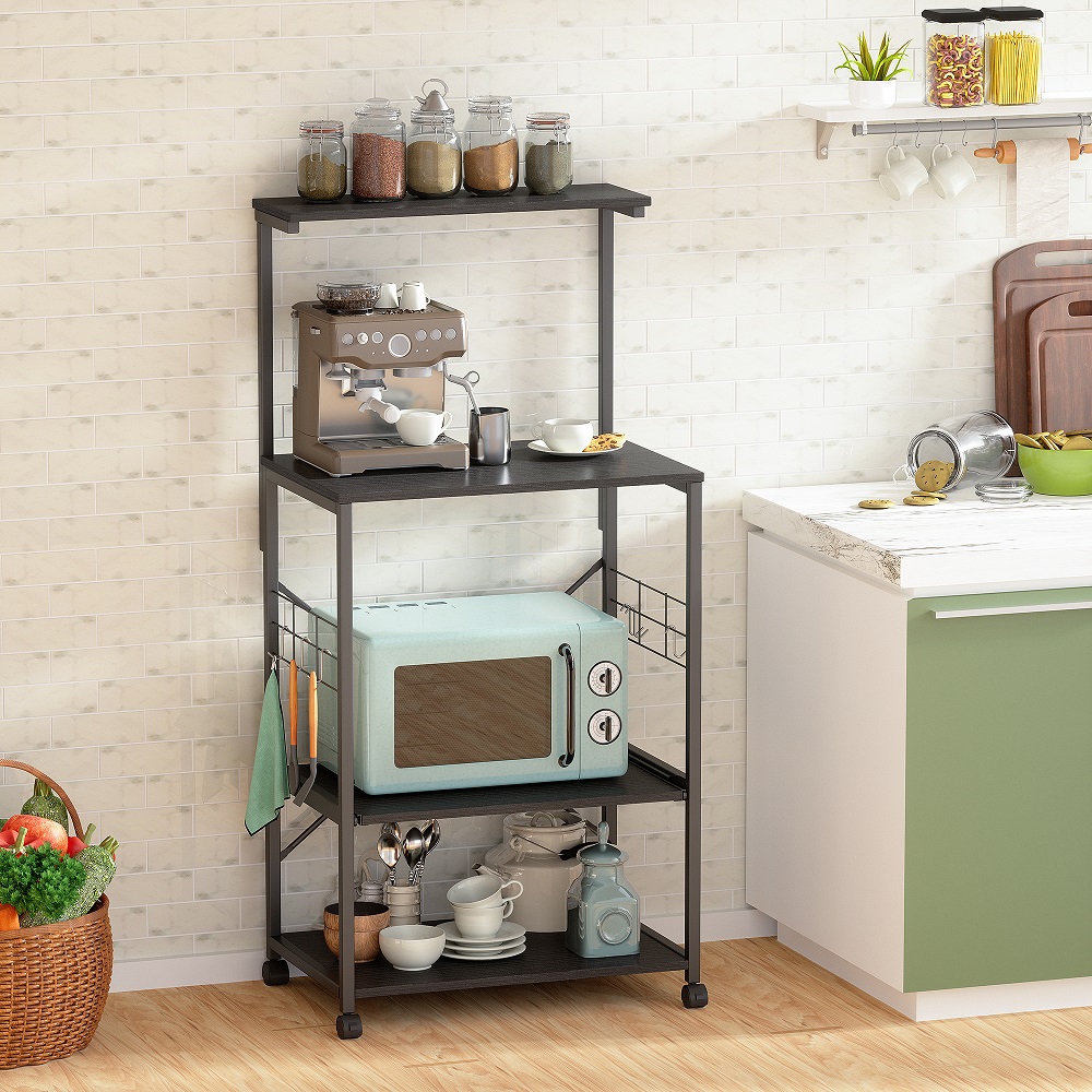Bestier Kitchen Baker's Rack Storage Shelf Microwave Stand Cart on