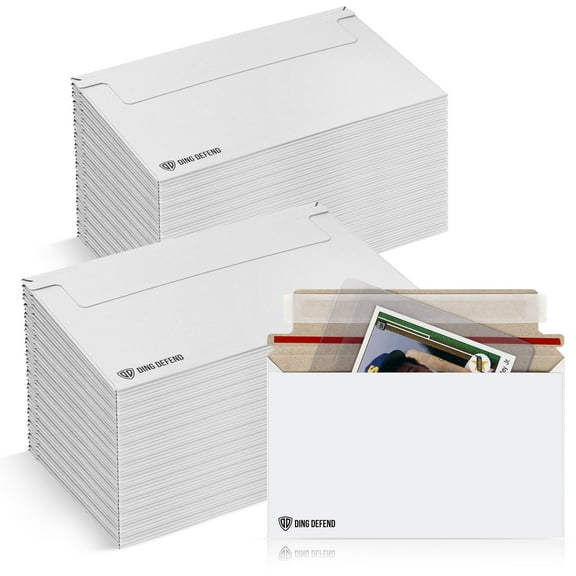 Storage Standard Card Shipping Envelopes, White - 110 Pack - 7 x 4.35 Inches Self-Adhesive Trading Cards, Perfect Fit for Semi-Rigid Sleeves, Top Loaders & Ding Defend Protectors