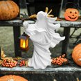 thumbnail image 3 of Estatua de fantasma de Halloween bruja de resina que sostiene la decoración de la linterna decoración del jardín del hogar aterrador, 3 of 4