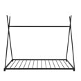 thumbnail image 5 of Twin Size House Platform Bed, Metal Floor Bed Frame with Triangle Structure and Slats Support, Canopy Play House Bed Montessori Bed, for Kids, Teens, Adults, Boys, Girls, Black, 5 of 9