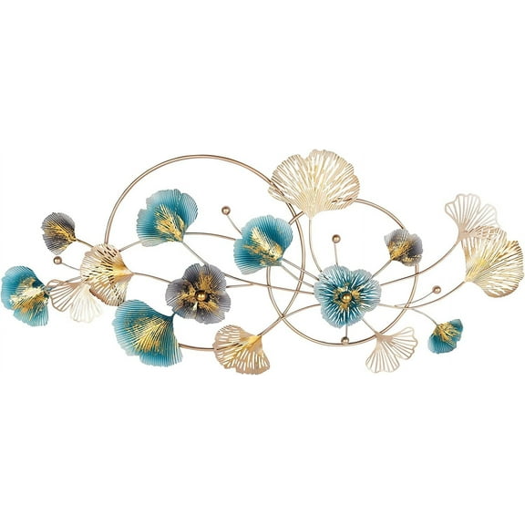 Miumaeov 3D Metal Ginkgo Biloba Leaves Wall Decor Wall Art Modern Sculpture Home Office