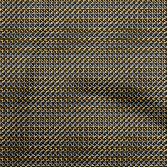 oneOone Cotton Poplin Twill Black Fabric Houndstooth Dress Material Fabric Print Fabric By The Yard 56 Inch Wide