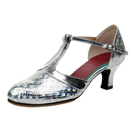 

Jungdeepe Dance Shoes For Womens Latin Dance Shoes Heeled Ballroom Tango Party Sequin Dance Shoes Sandals Size 8 Wide Womens Sandals Go Walk Women Shoes Slippers Sandals for Women Sandals for Women