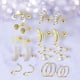 thumbnail image 3 of Pendientes De Tuerca Geométrica Lisa 20 Piezas Para Boda De Navidad Sunnimix aretes, 3 of 8