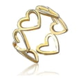thumbnail image 1 of 4pcs Love Open Rings Female Style Simple Design Hollow Heart to Heart Gold Plated Temperament Index Finger Ring, 1 of 5
