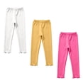 thumbnail image 5 of WAVSUF Girls Cotton Leggings 3 Pack Pull On Slim Fit Lightweight Fall Home Warm Pants Yellow Size 1, 5 of 9