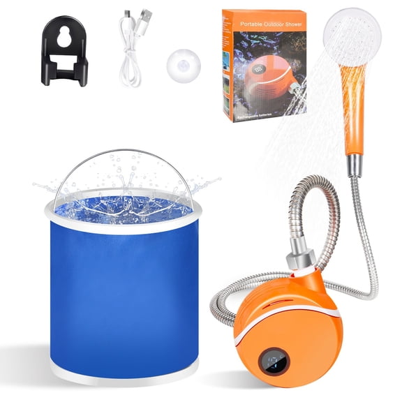 Portable Outdoor Shower High Pressure Camping Shower Rechargeable Battery Powered Water For Travel Beach Garden Cleaning Washing With Adjustable Spray Modes