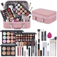 thumbnail image 1 of Kit de maquillaje profesional Kit de maquillaje para niñas Set de maquillaje para mujeres Paletas de sombra de ojos Colores de labios Juego de brochas de maquillaje Bolsa de maquillaje (rosa), 1 of 5