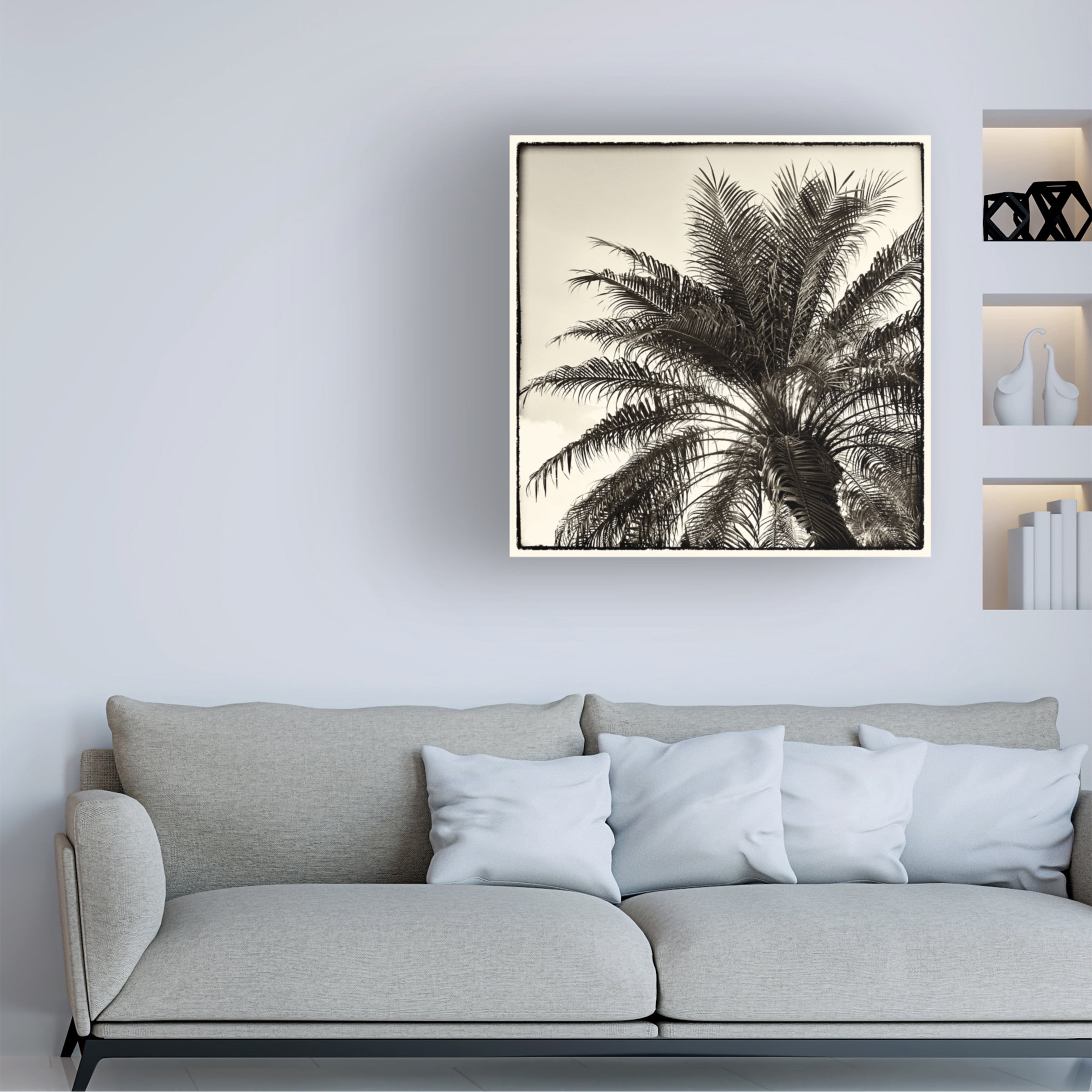 Debra Van Swearingen 'Palm Tree Sepia I' Canvas Art
