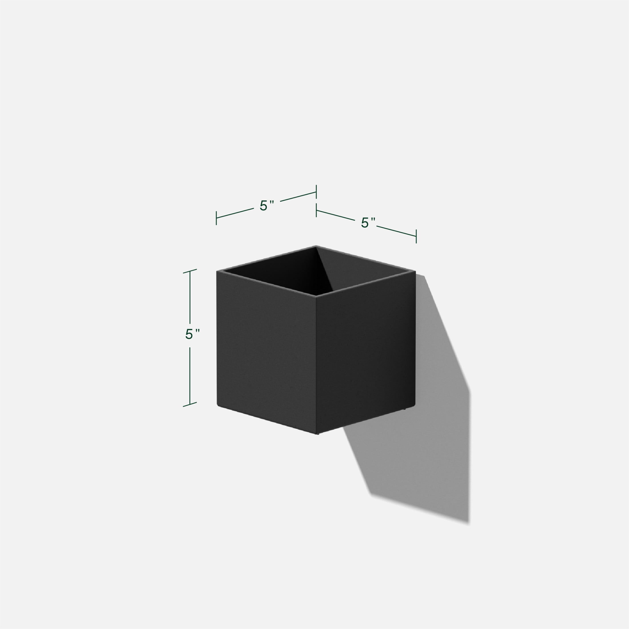 Veadek Geo Series Cube Hanging 5" Planter - Black