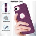 thumbnail image 4 of Asuwish Phone Case Compatible with iPhone 16e Hybrid Rugged Shockproof Hard Protective Drop Proof Full Body Heavy Duty Mobile Cell Cover Women Men Purple, 4 of 7