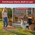 thumbnail image 3 of White Speckled Metal Rooster Statue 16.14 Inch Freestanding Farmhouse Yard Art Weather Resistant Outdoor Garden Decor for Lawn Patio Porch, 3 of 7