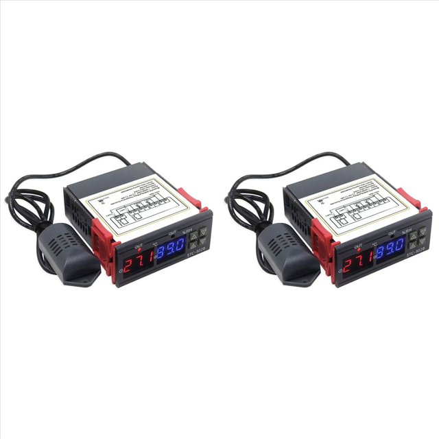 2X -3028 220V Termostato Digital Termómetro Higrómetro Controlador de Temperatura y Humedad Regulador