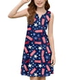 thumbnail image 5 of 4th Of July Sleeveless Dresses for Girl Flowy Summer Spring Break Sundresses T-shirt Dress, 5 of 6